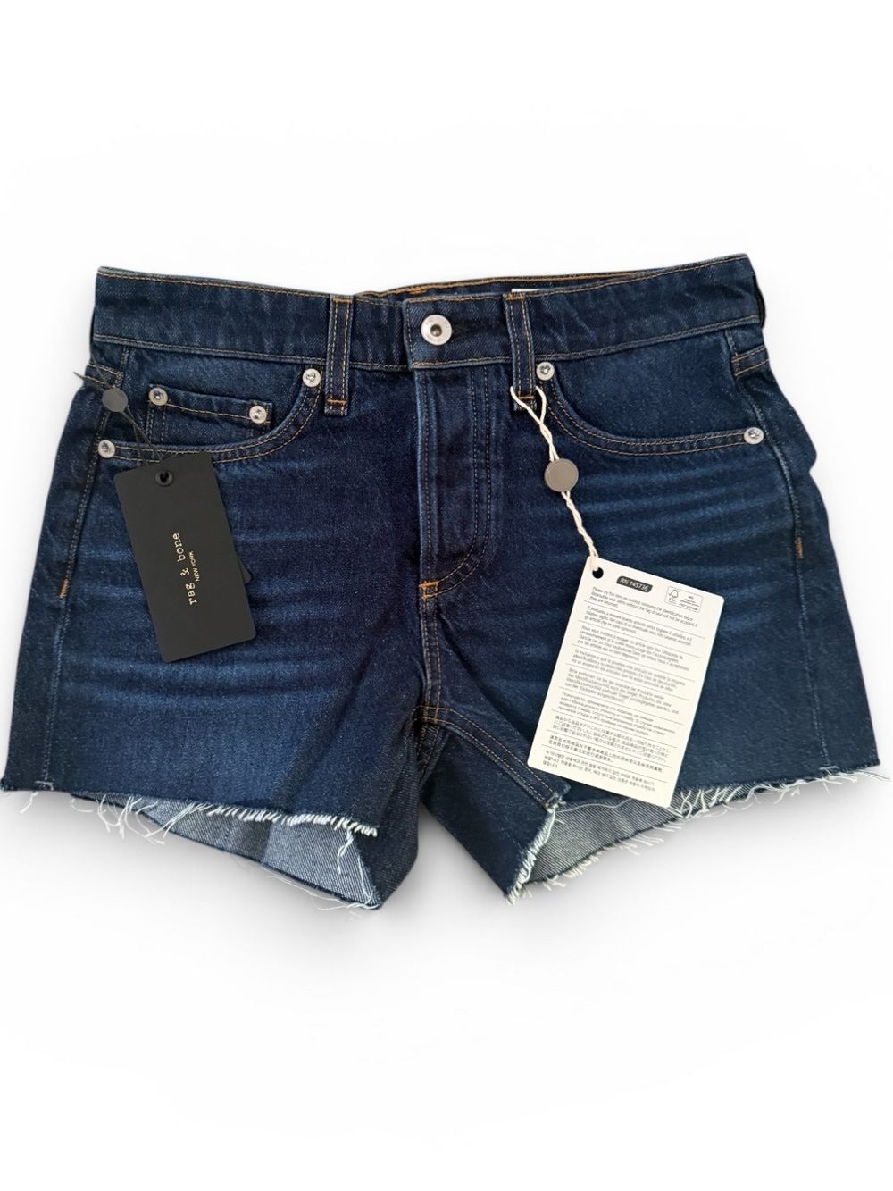 NWT Rag & Bone Dre Frayed Denim Shorts Size 23
